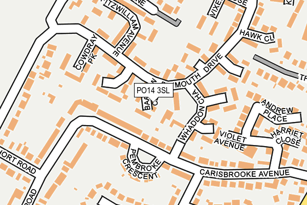 PO14 3SL map - OS OpenMap – Local (Ordnance Survey)