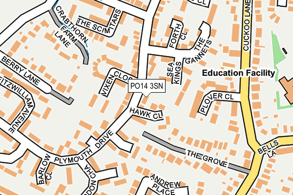 PO14 3SN map - OS OpenMap – Local (Ordnance Survey)