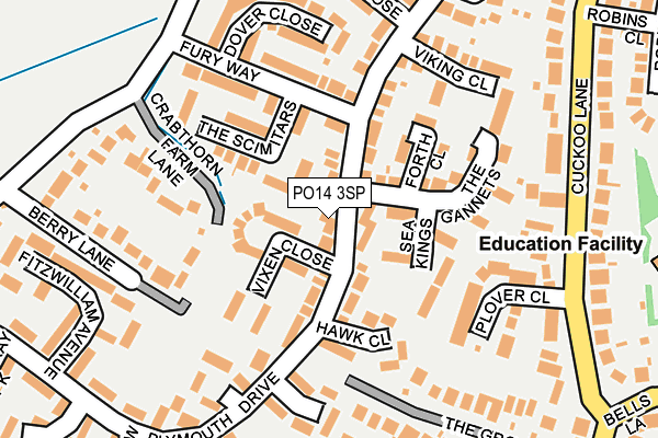 PO14 3SP map - OS OpenMap – Local (Ordnance Survey)