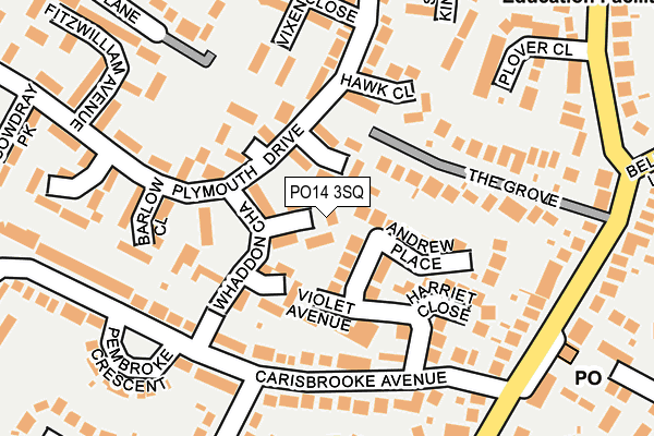 PO14 3SQ map - OS OpenMap – Local (Ordnance Survey)