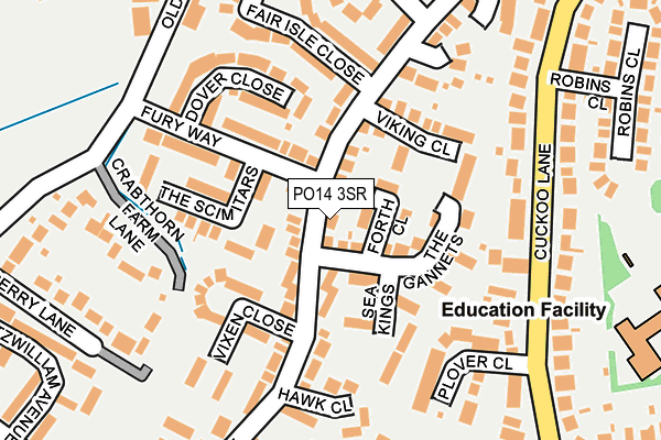 PO14 3SR map - OS OpenMap – Local (Ordnance Survey)