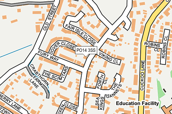 PO14 3SS map - OS OpenMap – Local (Ordnance Survey)