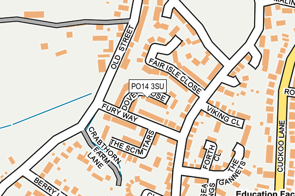 PO14 3SU map - OS OpenMap – Local (Ordnance Survey)