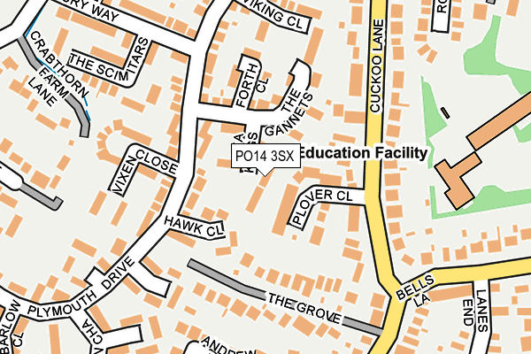 PO14 3SX map - OS OpenMap – Local (Ordnance Survey)