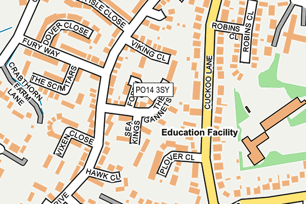 PO14 3SY map - OS OpenMap – Local (Ordnance Survey)