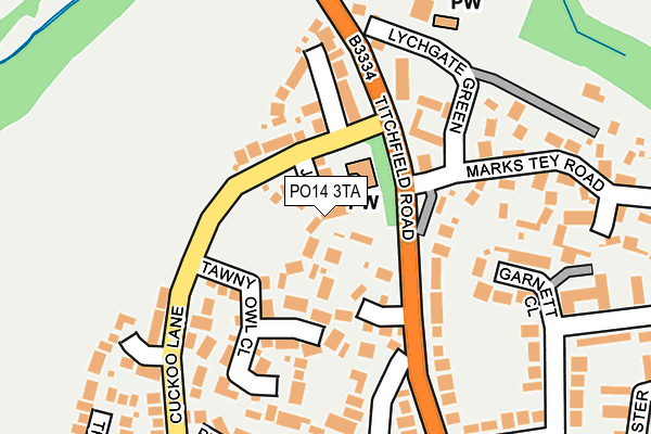 PO14 3TA map - OS OpenMap – Local (Ordnance Survey)