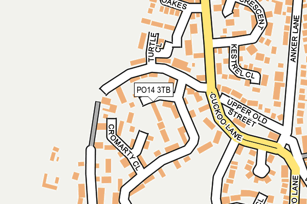 PO14 3TB map - OS OpenMap – Local (Ordnance Survey)