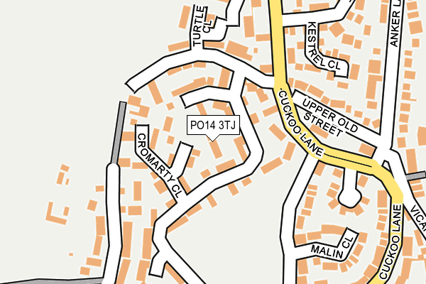 PO14 3TJ map - OS OpenMap – Local (Ordnance Survey)