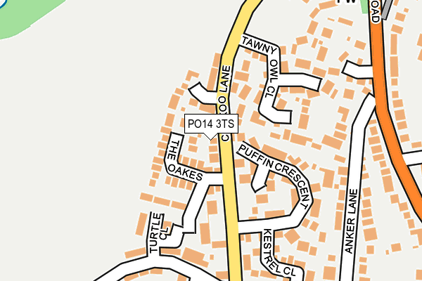 PO14 3TS map - OS OpenMap – Local (Ordnance Survey)