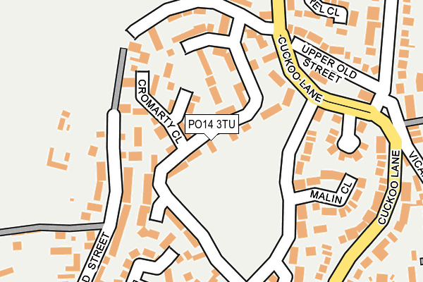 PO14 3TU map - OS OpenMap – Local (Ordnance Survey)