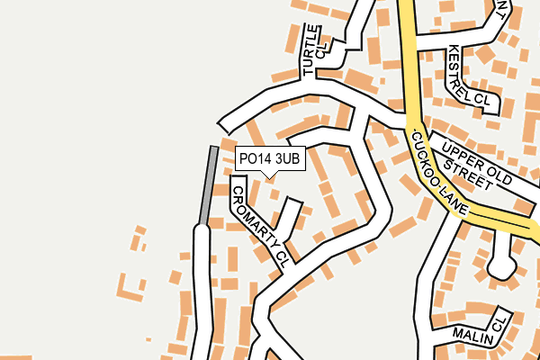 PO14 3UB map - OS OpenMap – Local (Ordnance Survey)