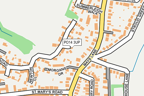 PO14 3UP map - OS OpenMap – Local (Ordnance Survey)