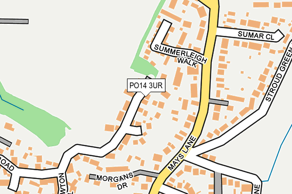 PO14 3UR map - OS OpenMap – Local (Ordnance Survey)