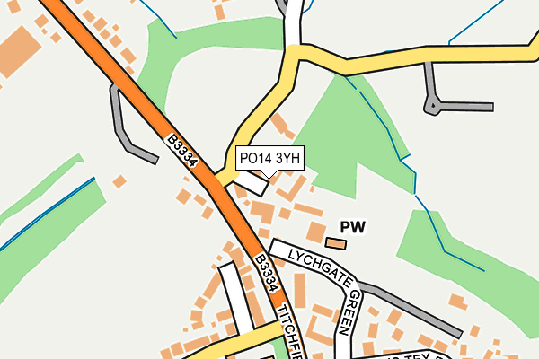 PO14 3YH map - OS OpenMap – Local (Ordnance Survey)