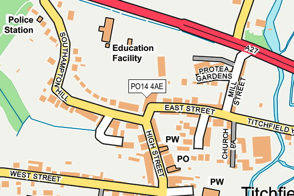 PO14 4AE map - OS OpenMap – Local (Ordnance Survey)