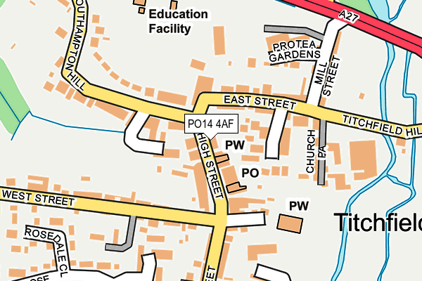 PO14 4AF map - OS OpenMap – Local (Ordnance Survey)