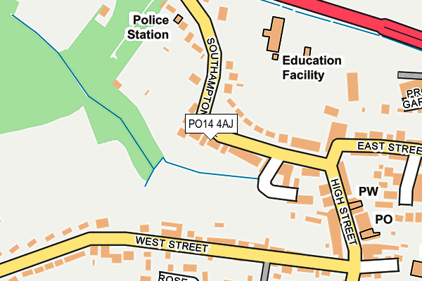 PO14 4AJ map - OS OpenMap – Local (Ordnance Survey)