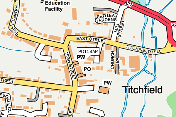 PO14 4AP map - OS OpenMap – Local (Ordnance Survey)