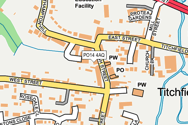 PO14 4AQ map - OS OpenMap – Local (Ordnance Survey)