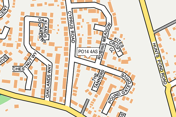 PO14 4AS map - OS OpenMap – Local (Ordnance Survey)