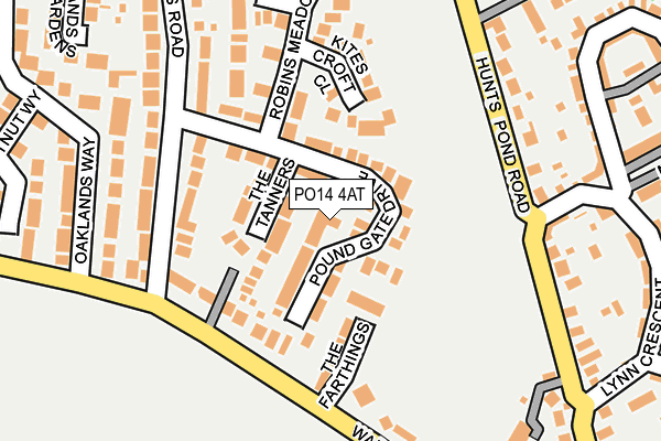 PO14 4AT map - OS OpenMap – Local (Ordnance Survey)