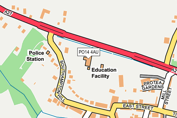 PO14 4AU map - OS OpenMap – Local (Ordnance Survey)