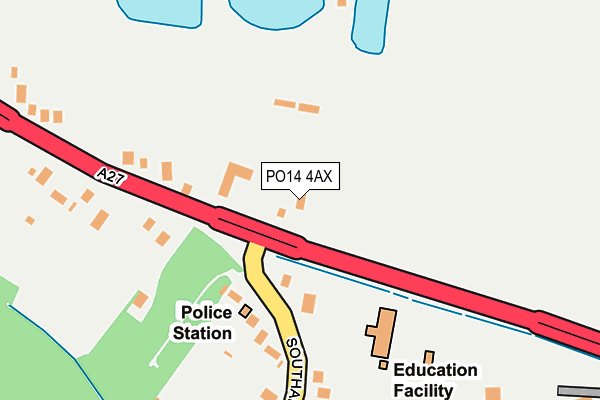 PO14 4AX map - OS OpenMap – Local (Ordnance Survey)