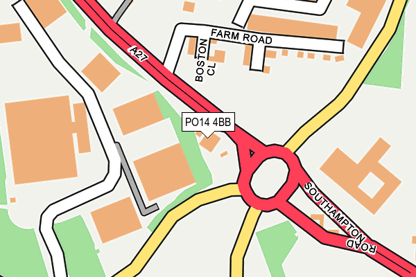 PO14 4BB map - OS OpenMap – Local (Ordnance Survey)