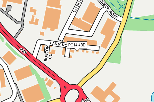 PO14 4BD map - OS OpenMap – Local (Ordnance Survey)