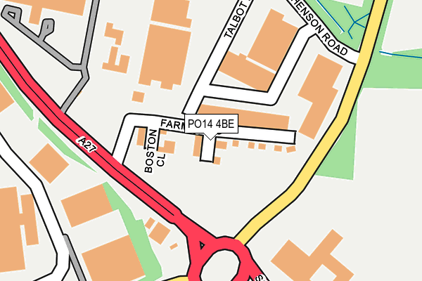 PO14 4BE map - OS OpenMap – Local (Ordnance Survey)