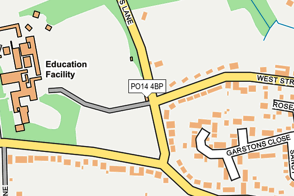 PO14 4BP map - OS OpenMap – Local (Ordnance Survey)