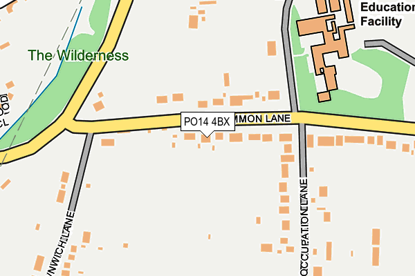 PO14 4BX map - OS OpenMap – Local (Ordnance Survey)