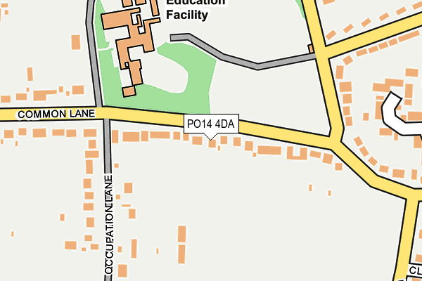PO14 4DA map - OS OpenMap – Local (Ordnance Survey)