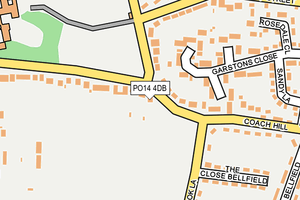 PO14 4DB map - OS OpenMap – Local (Ordnance Survey)