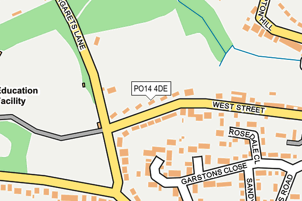 PO14 4DE map - OS OpenMap – Local (Ordnance Survey)