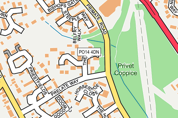 PO14 4DN map - OS OpenMap – Local (Ordnance Survey)