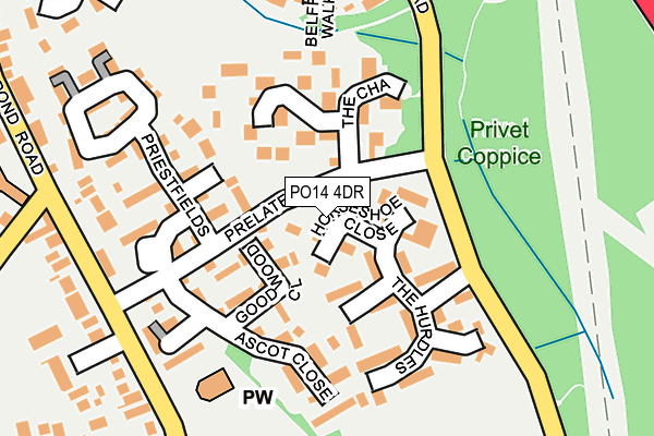PO14 4DR map - OS OpenMap – Local (Ordnance Survey)