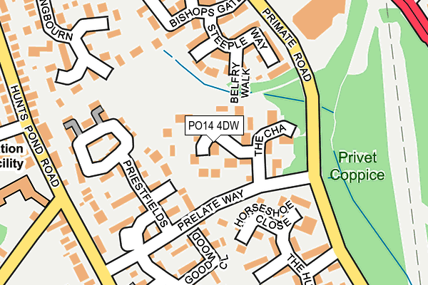 PO14 4DW map - OS OpenMap – Local (Ordnance Survey)