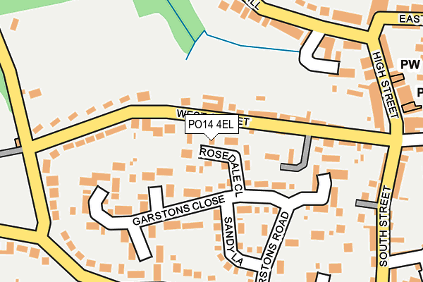 PO14 4EL map - OS OpenMap – Local (Ordnance Survey)