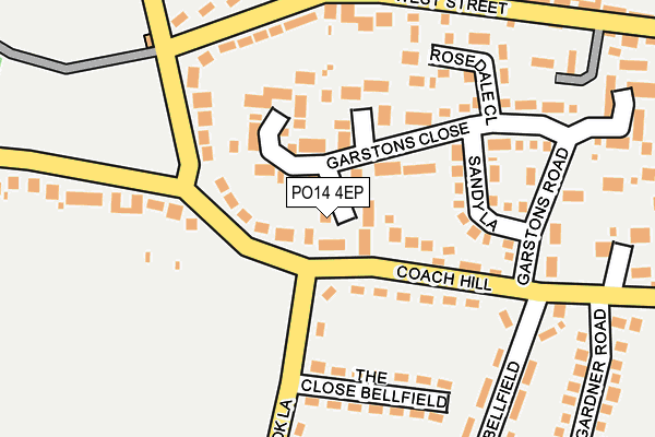 PO14 4EP map - OS OpenMap – Local (Ordnance Survey)