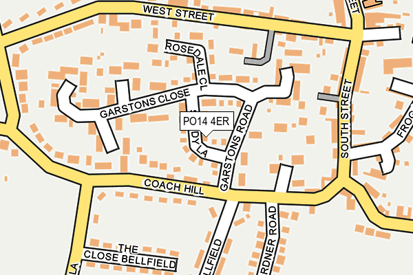 PO14 4ER map - OS OpenMap – Local (Ordnance Survey)