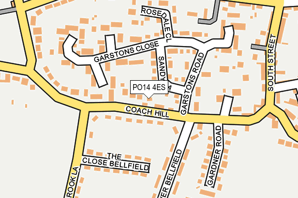 PO14 4ES map - OS OpenMap – Local (Ordnance Survey)