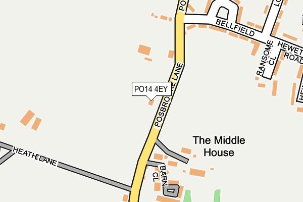 PO14 4EY map - OS OpenMap – Local (Ordnance Survey)