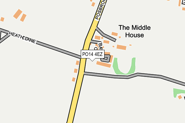 PO14 4EZ map - OS OpenMap – Local (Ordnance Survey)