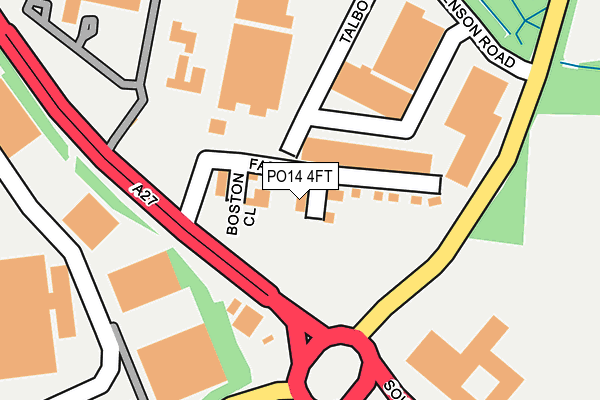 PO14 4FT map - OS OpenMap – Local (Ordnance Survey)