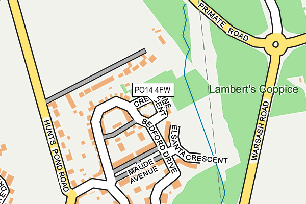 PO14 4FW map - OS OpenMap – Local (Ordnance Survey)