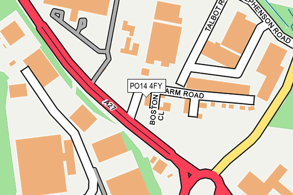 PO14 4FY map - OS OpenMap – Local (Ordnance Survey)