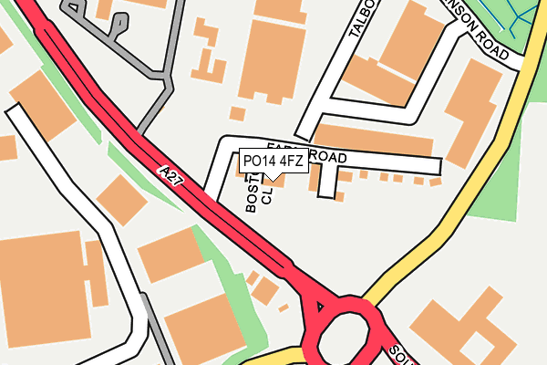 PO14 4FZ map - OS OpenMap – Local (Ordnance Survey)