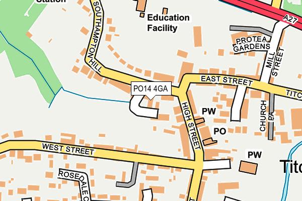 PO14 4GA map - OS OpenMap – Local (Ordnance Survey)