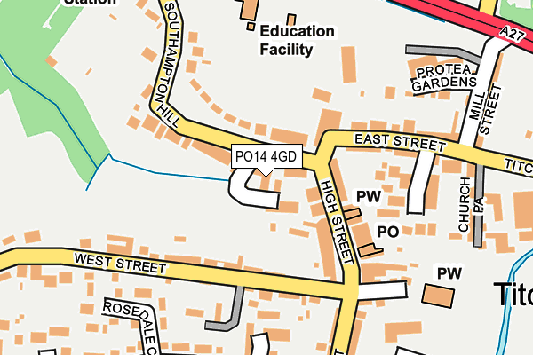 PO14 4GD map - OS OpenMap – Local (Ordnance Survey)